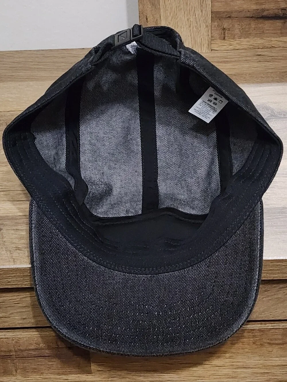 Nike Just Do It Black Washed Denim Unstructured 5 Panel Cap M/L IB2345 010